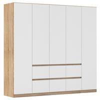 Drehtürenschrank Mainz Eichefarben B: 226 cm - Eichefarben/Weiß, Basics, Holzwerkstoff (226/210/54cm) - Rauch Möbel