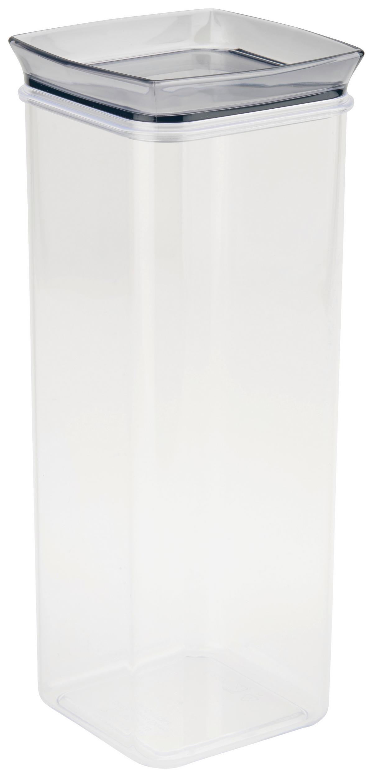 Vorratsdose Tessy ca. 2 L, Spülmaschinengeeignet - Transparent/Hellgrau, KONVENTIONELL, Kunststoff (10/10/28cm) - Luca Bessoni