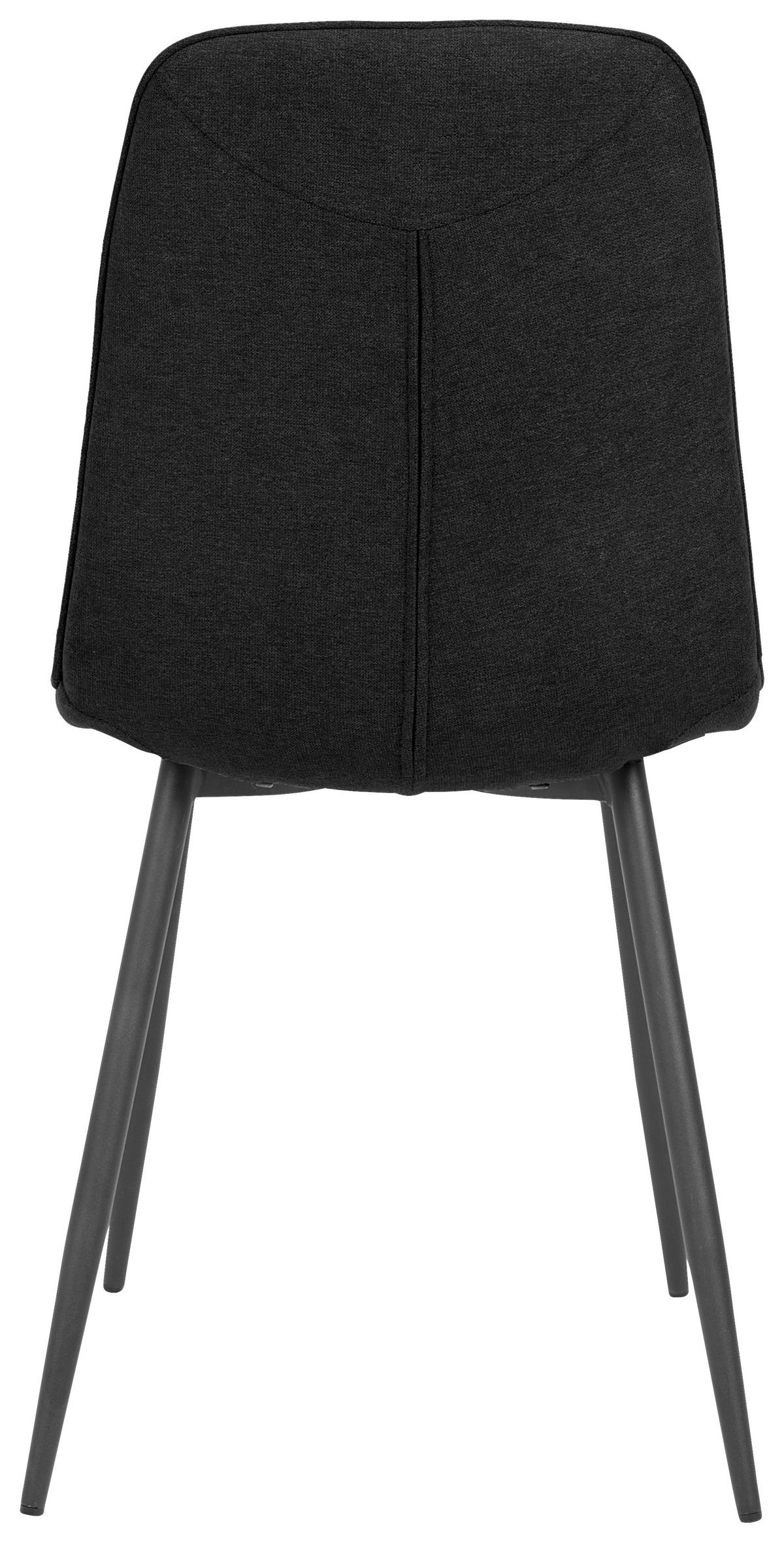 Stuhl Lago Schwarz Gepolstert 2er-Set - Schwarz, MODERN, Holz/Textil (47/87/58cm) - P & B