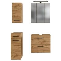 Badmöbel-Set Manchester B: 90 cm Eiche Wotan Dekor - Eichefarben, MODERN, Holzwerkstoff (90cm) - Held