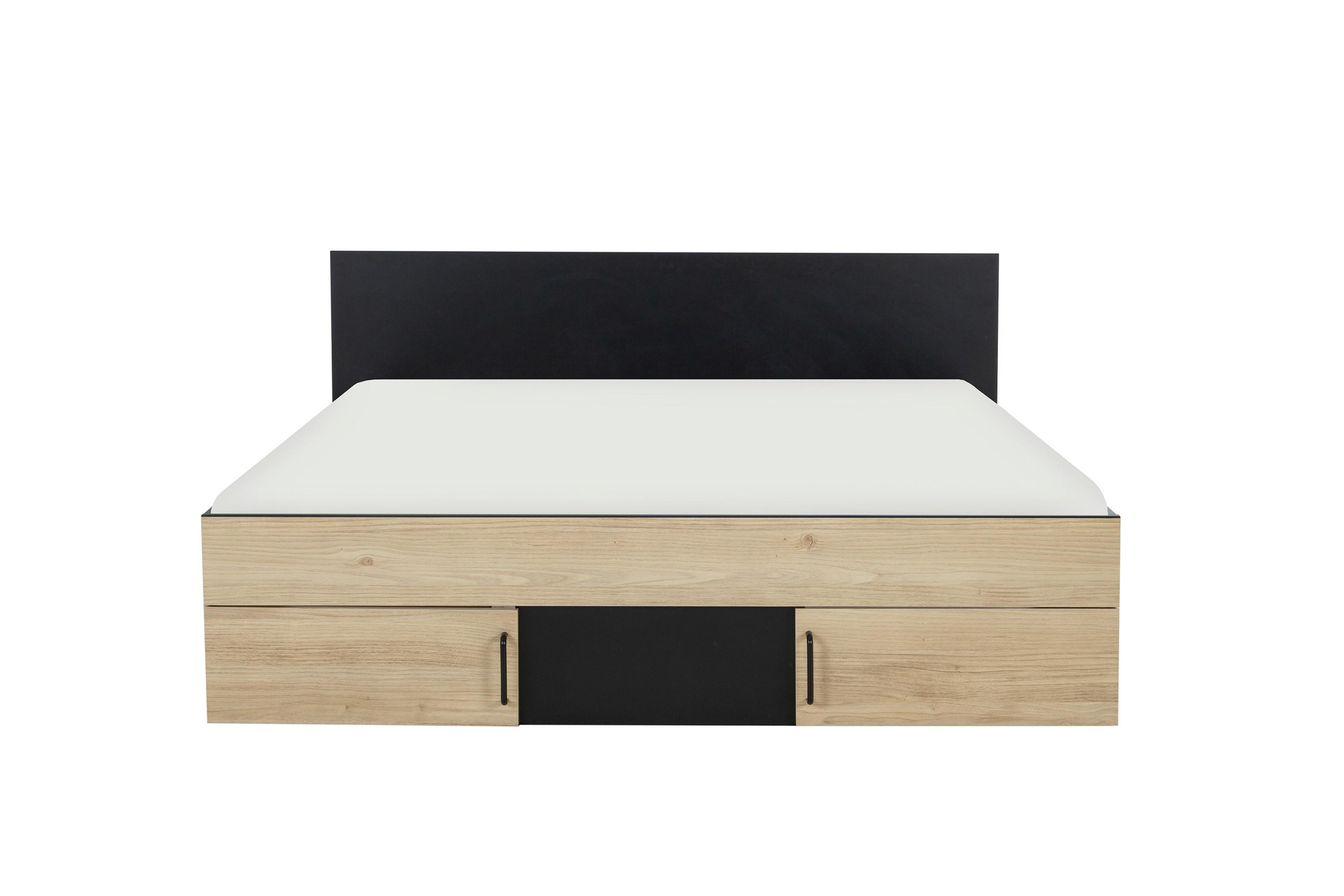 Stauraumbett Swivel 180x200 cm - Kastanienfarben/Schwarz, Basics, Holzwerkstoff (180/200cm)