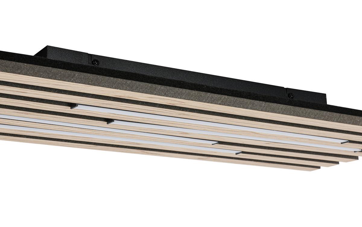 STROPNÍ LED SVÍTIDLO PANI - černá/barvy dubu, Moderní, kov/kompozitní dřevo (72/26,5/5,5cm) - Mömax