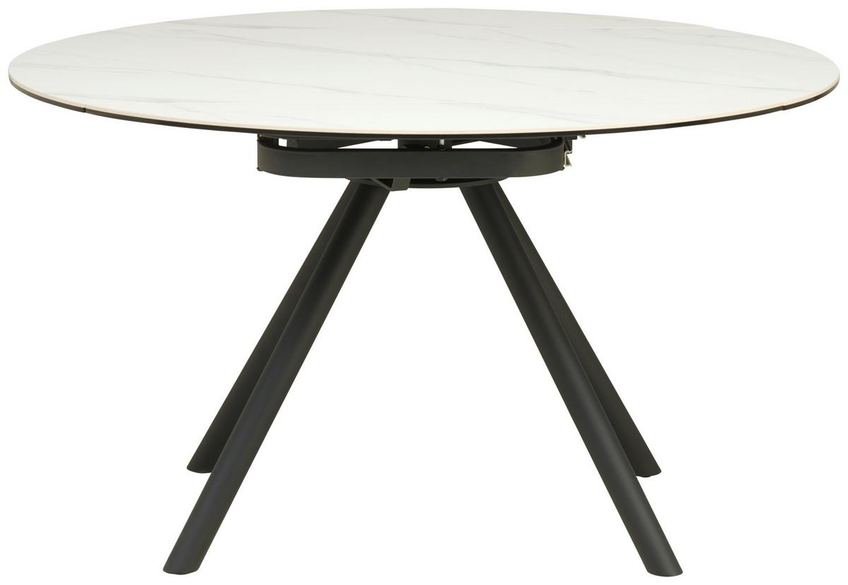 Esstisch Dalia - Schwarz/Weiß, LIFESTYLE, Glas/Keramik (80-130/75-77/130cm) - MID.YOU