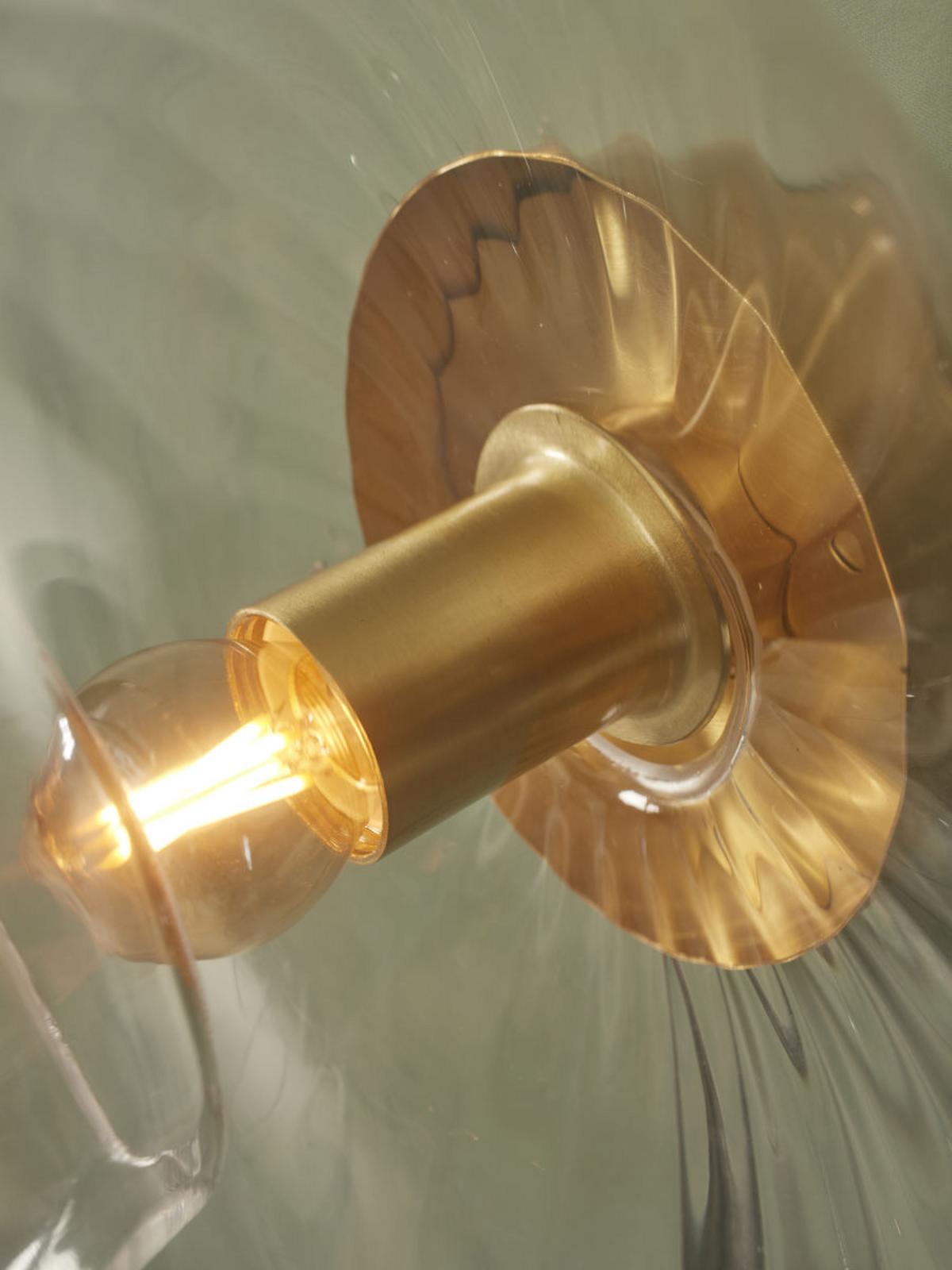 Wandleuchte Brussels 1-Flammig mit Schalter - Transparent/Goldfarben, Basics, Glas/Metall (28cm) - It's about Romi