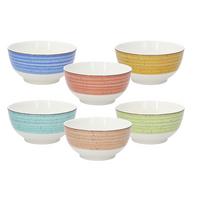 Müslischalenset Iris Kaleido 6-Tlg. Keramik Multicolor - Blau/Hellrot, Basics, Keramik (14cm) - Tognana