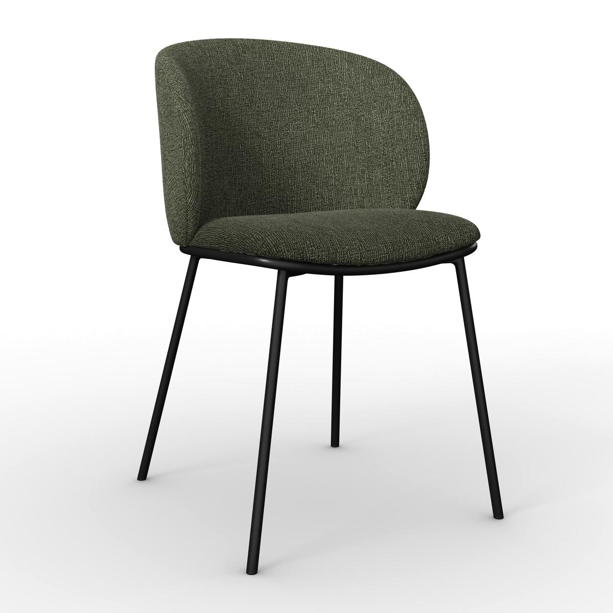 Stolička Malea MALEA - čierna/zelená, Modern, kov/drevo (49/81/52cm) - Bessagi Home