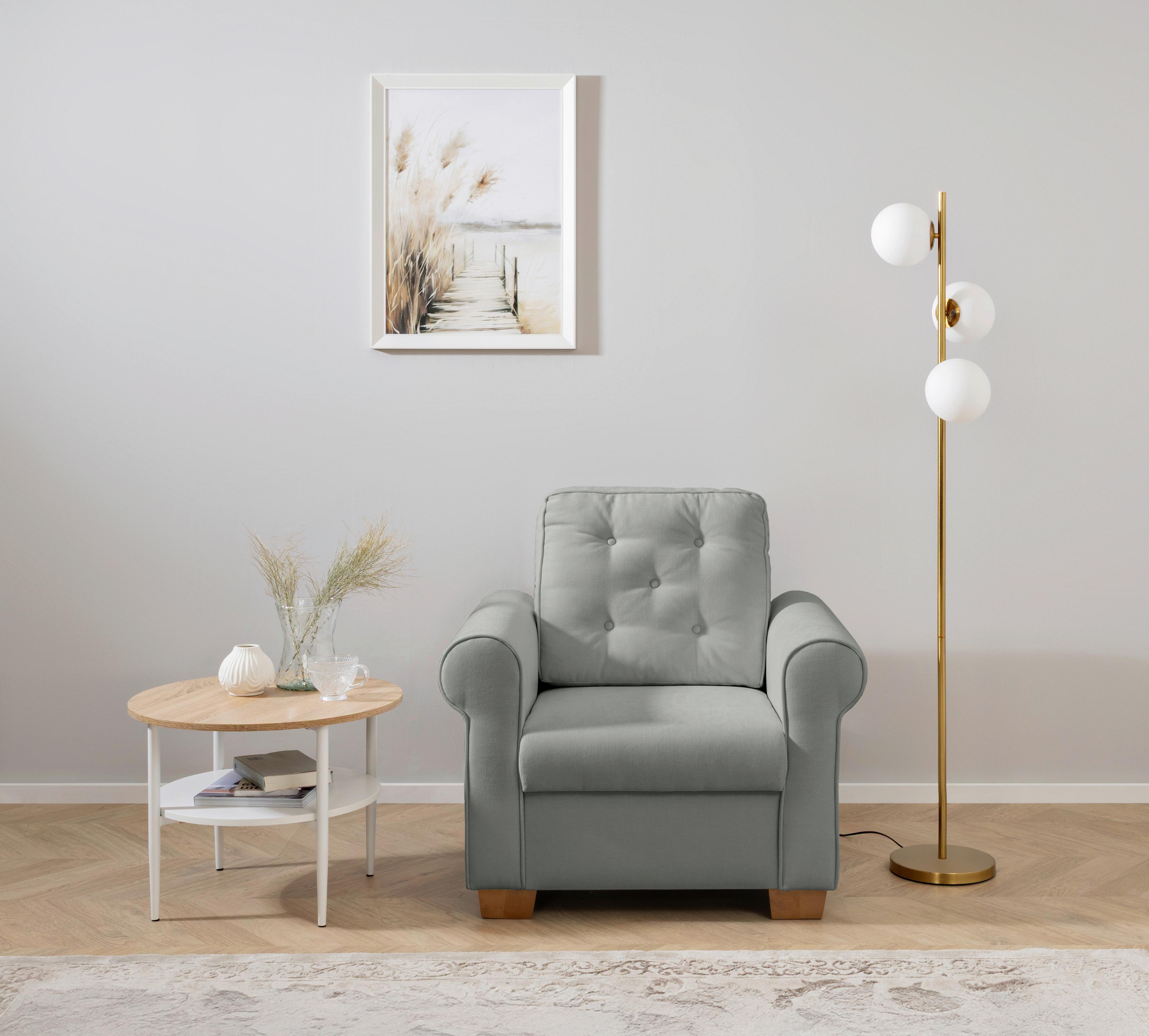 Sessel Arles, Dunkelgrau 89 B: 93 Cm - Dunkelgrau/Buchefarben, Design, Textil (93/89/82cm) - MID.YOU