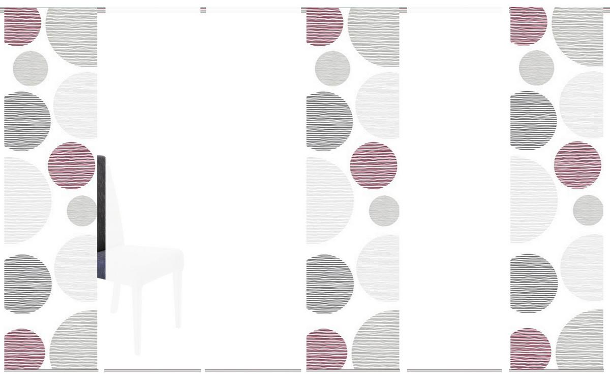 Flächenvorhang 6er Set Borden - Bordeaux, Design, Textil (60/245cm) - Schmidt W. Gmbh