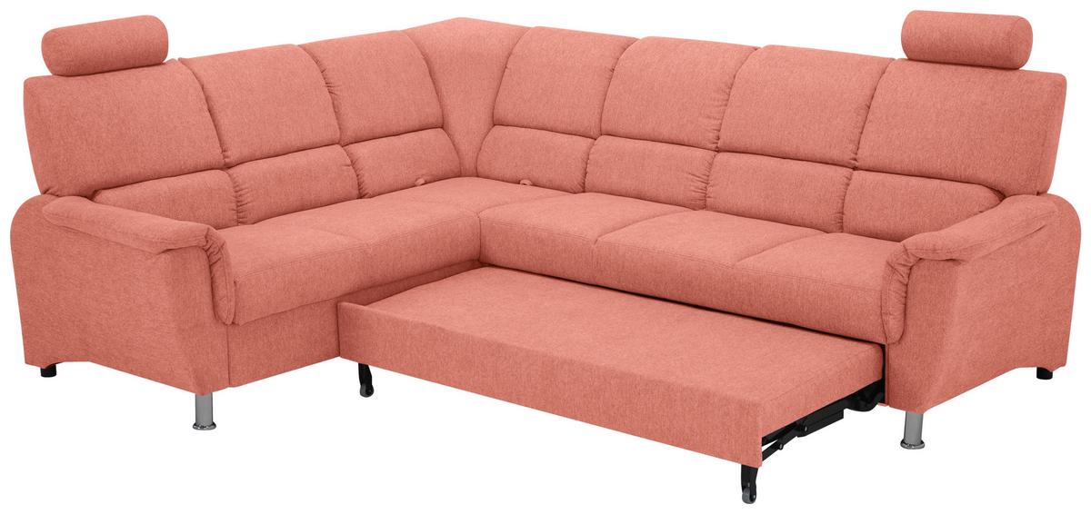 Sedačka MARSYLIA, levá, korálová - korály, Design (219/270cm) - MID.YOU