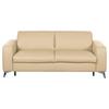 Schlafsofa Aloe Echtleder Beige B: 204 cm - Beige/Silberfarben, Design, Leder (204/84/104cm) - Livetastic