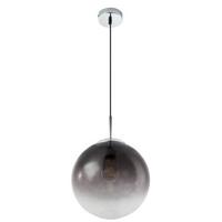 Hängeleuchte H: 120 cm 1-Flammig mit Rauchglas - Chromfarben/Grau, Basics, Glas/Metall (25/120cm) - Globo