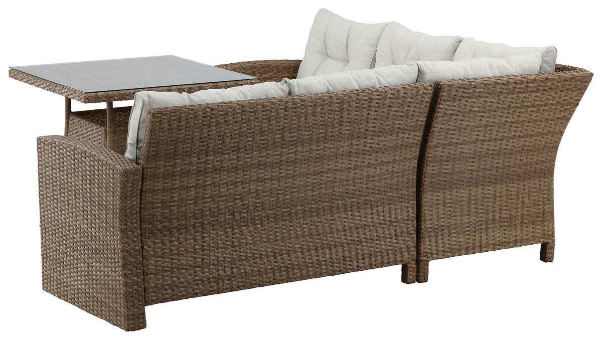 Loungegarnitur Watford - Braun, KONVENTIONELL, Holz - Gardenson