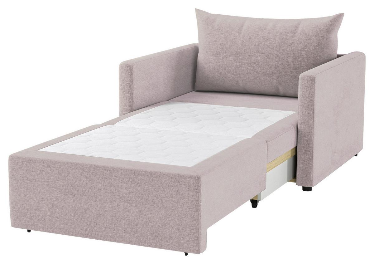 Schlafsessel Cologne Altrosa B: 92cm - Schwarz/Altrosa, Design, Textil (92/89/103cm) - MID.YOU