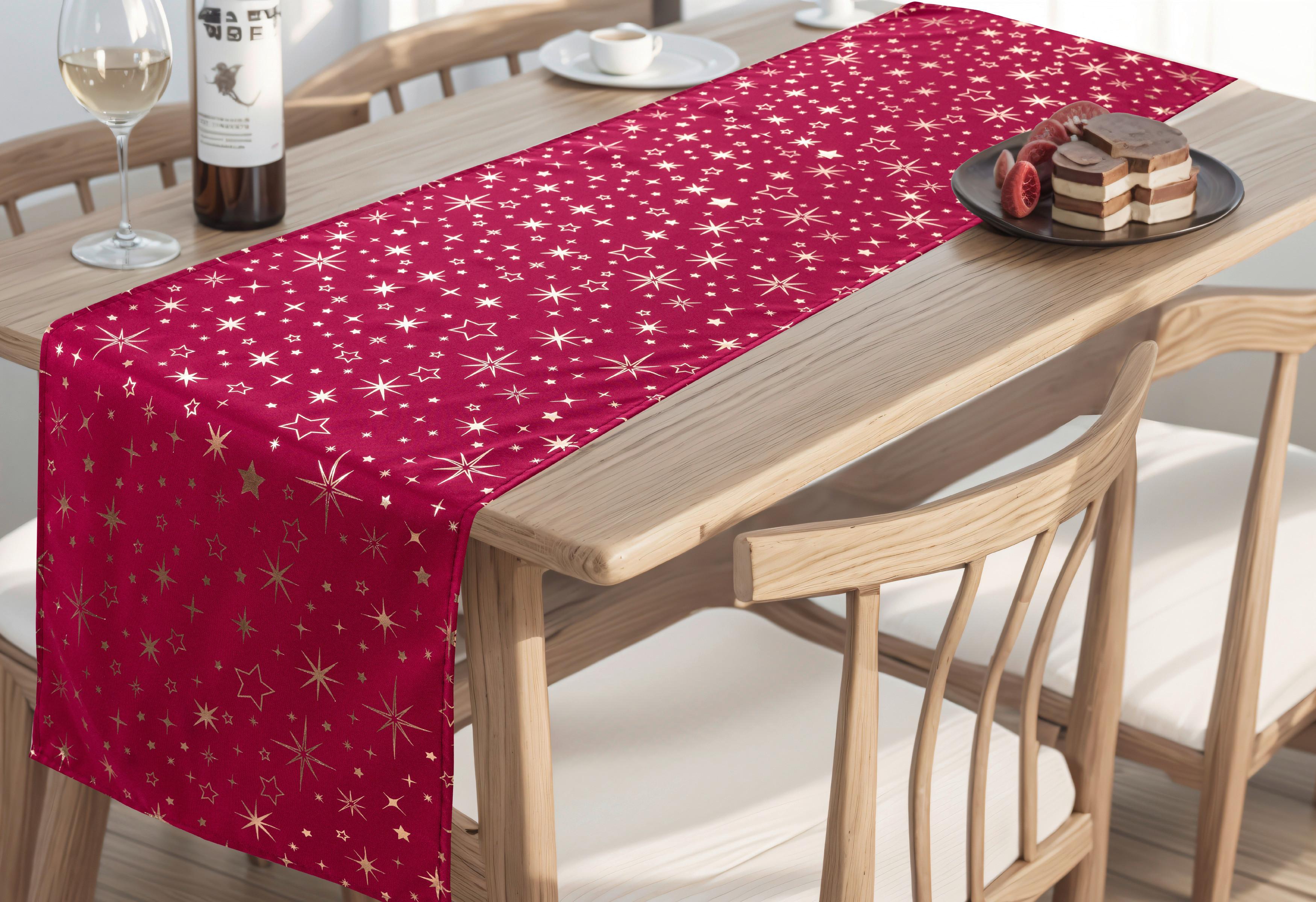 Tischläufer Alaska - Hellrot/Goldfarben, ROMANTIK / LANDHAUS, Textil (40/140cm) - James Wood