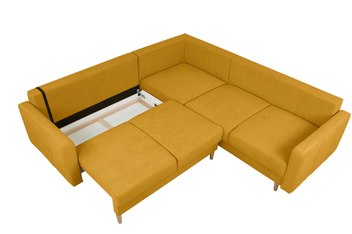 Ecksofa Noret, Gelb S: 242x242 Cm - Gelb/Buchefarben, Design, Textil (242/242cm) - MID.YOU