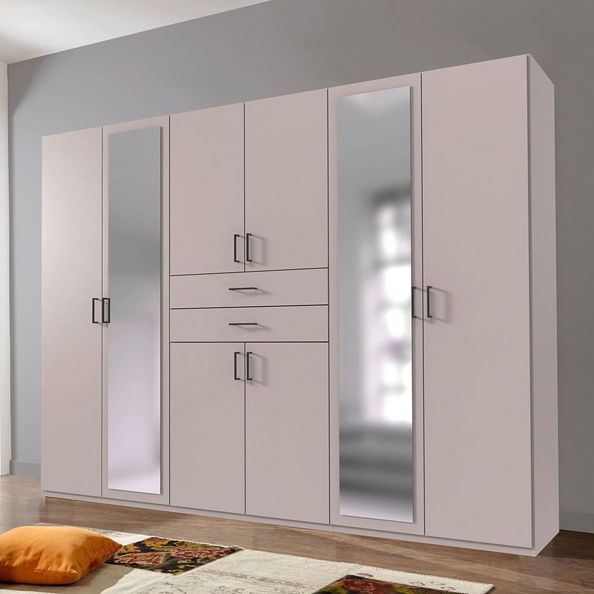 ŠATNÍ SKŘÍŇ S OTOČNÝMI DVEŘMI DILLINGEN - černá/kašmírová, Konvenční, kompozitní dřevo/plast (270/208/58cm) - Mömax