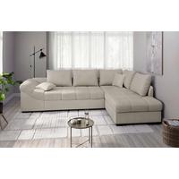 Eckschlafsofa Alvito Beige S: 298x202 Cm - Beige/Schwarz, MODERN, Textil (298/202cm) - MID.YOU