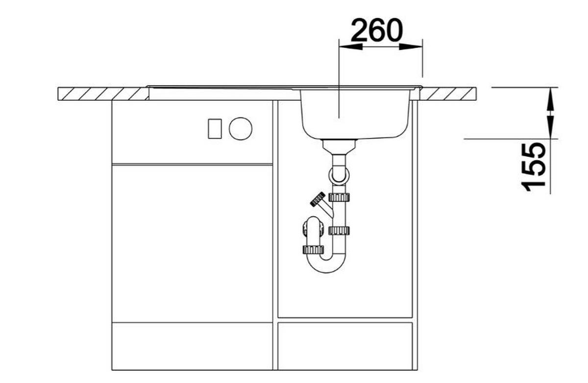 Nerezový drez BLANCO LIVIT 45 S SALTO - prírodné materiály (68/50/17cm) - Blanco