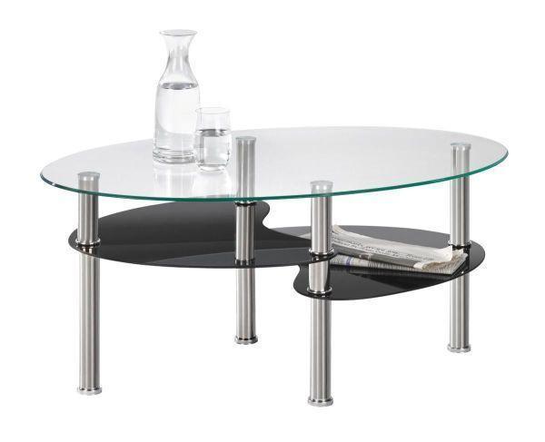 Dohányzóasztal Saba *TOP ÁR* - fekete/átlátszó, Konventionell, Üveg/fém (90/45/55cm) - Best Price