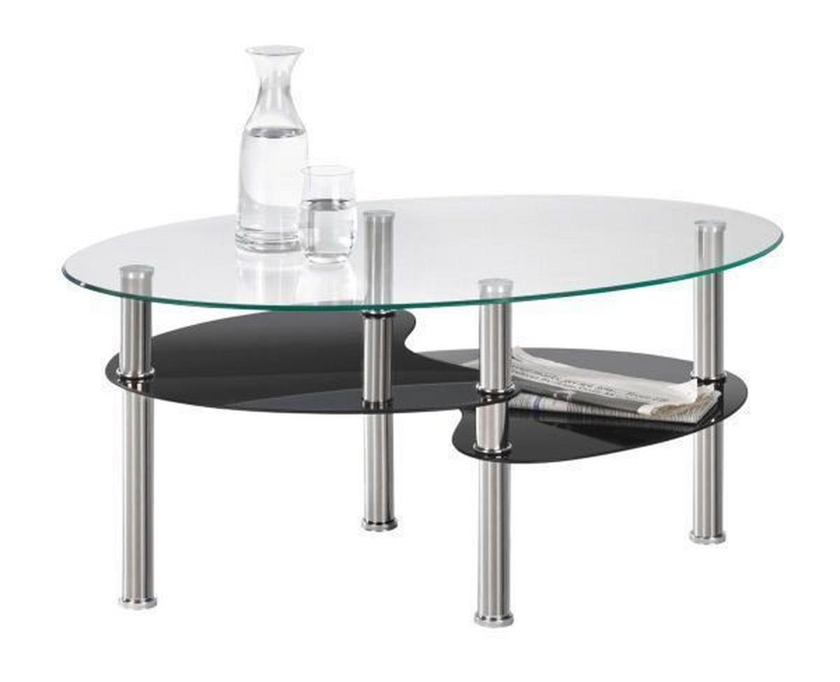 Skleněný konferenční stolek SABA -BP- - černá/čiré, Konvenční, kov/sklo (90/45/55cm)