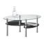Couchtisch Glas Oval mit Ablageflächen Saba, Schwarz - Klar/Schwarz, KONVENTIONELL, Glas/Metall (90/45/55cm) Couchtisch Glas Oval mit Ablageflächen Saba, Schwarz - Klar/Schwarz, KONVENTIONELL, Glas/Metall (90/45/55cm)