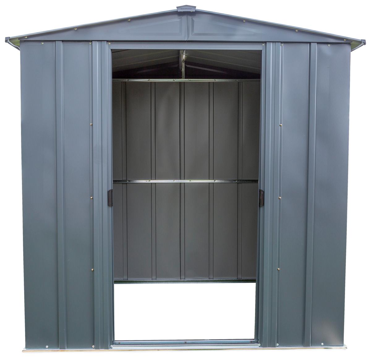 Gerätehaus mit Schiebetür 194x191x151 cm - Grau, Basics, Metall (194/191/151cm)