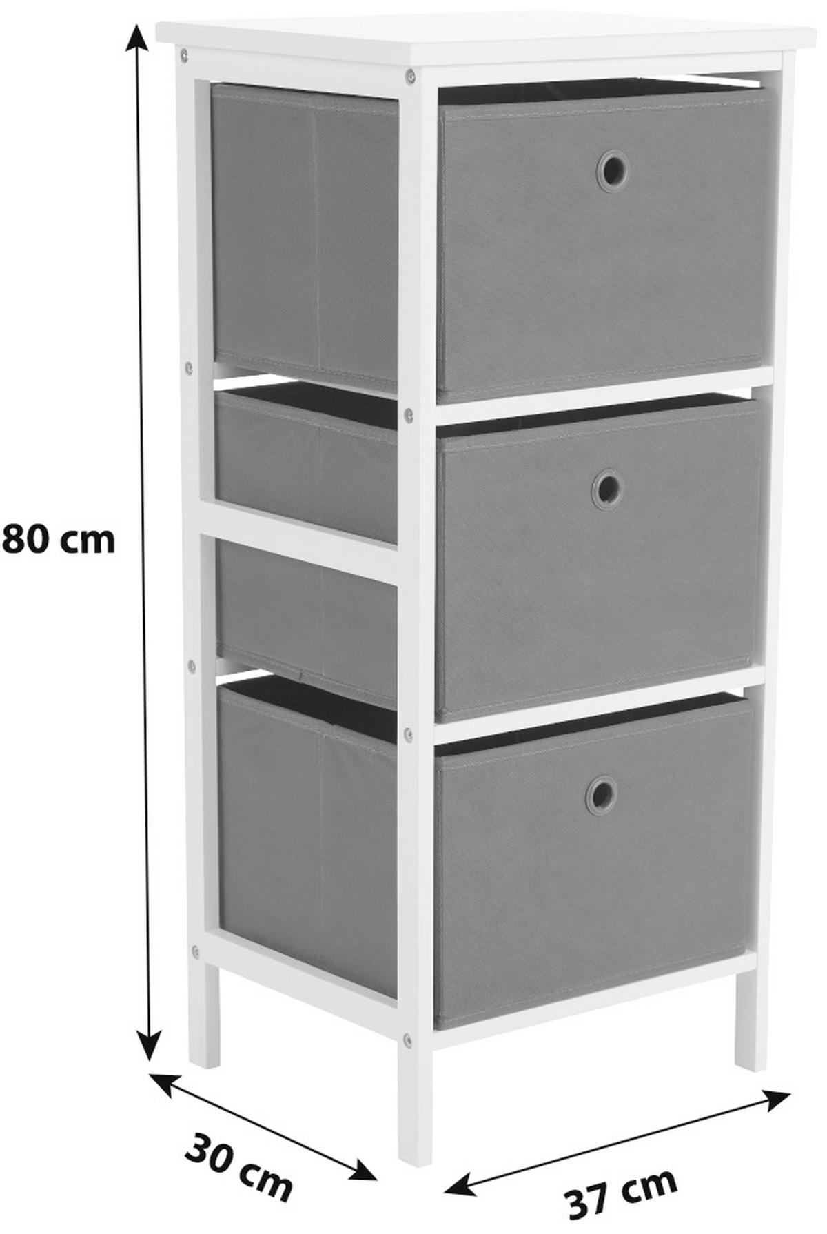 Regal Oliver 37cm Weiß/Grau - Weiß/Grau, MODERN, Holz/Holzwerkstoff (37/80/30cm)