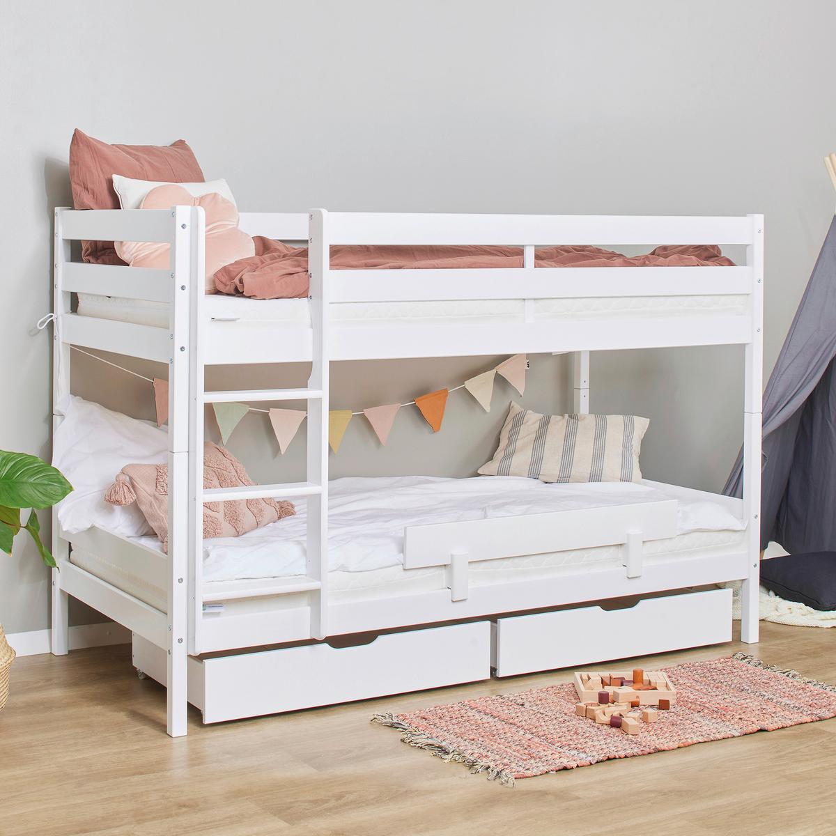 Etagenbett Eco Comfort Weiß, Lf: 90x200 cm - Weiß/Naturfarben, MODERN, Holz (90/200cm) - MID.YOU