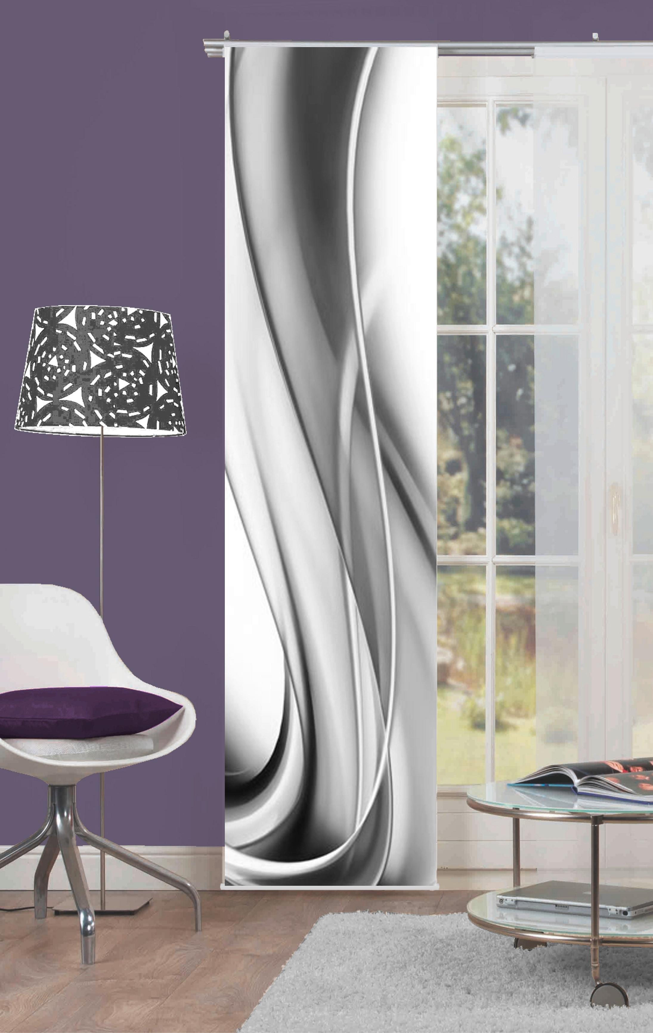 Flächenvorhang Onda Grau B: 60 Cm - Grau, Design, Textil (60/245cm)