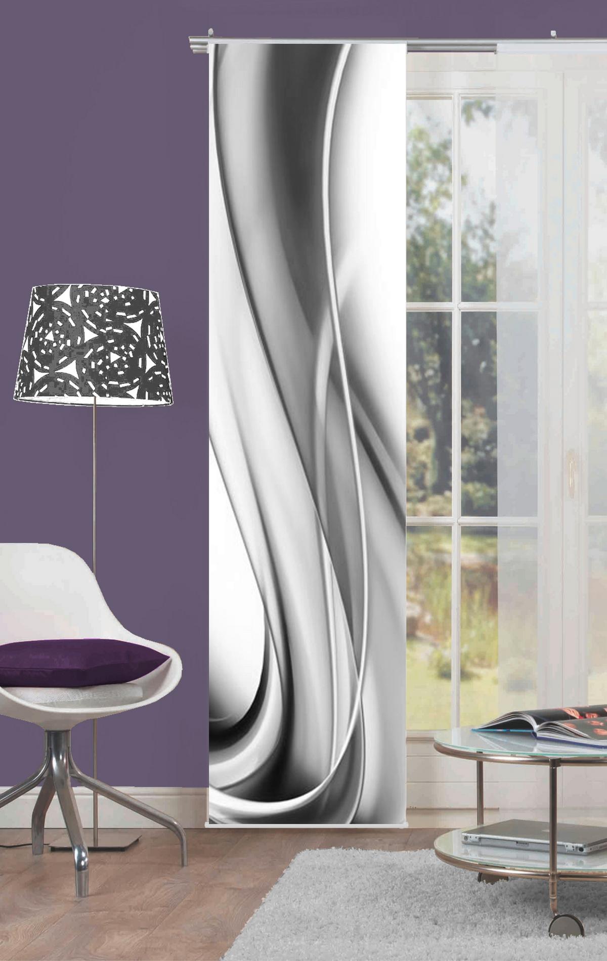 Flächenvorhang Onda Grau B: 60 cm - Grau, Design, Textil (60/245cm)