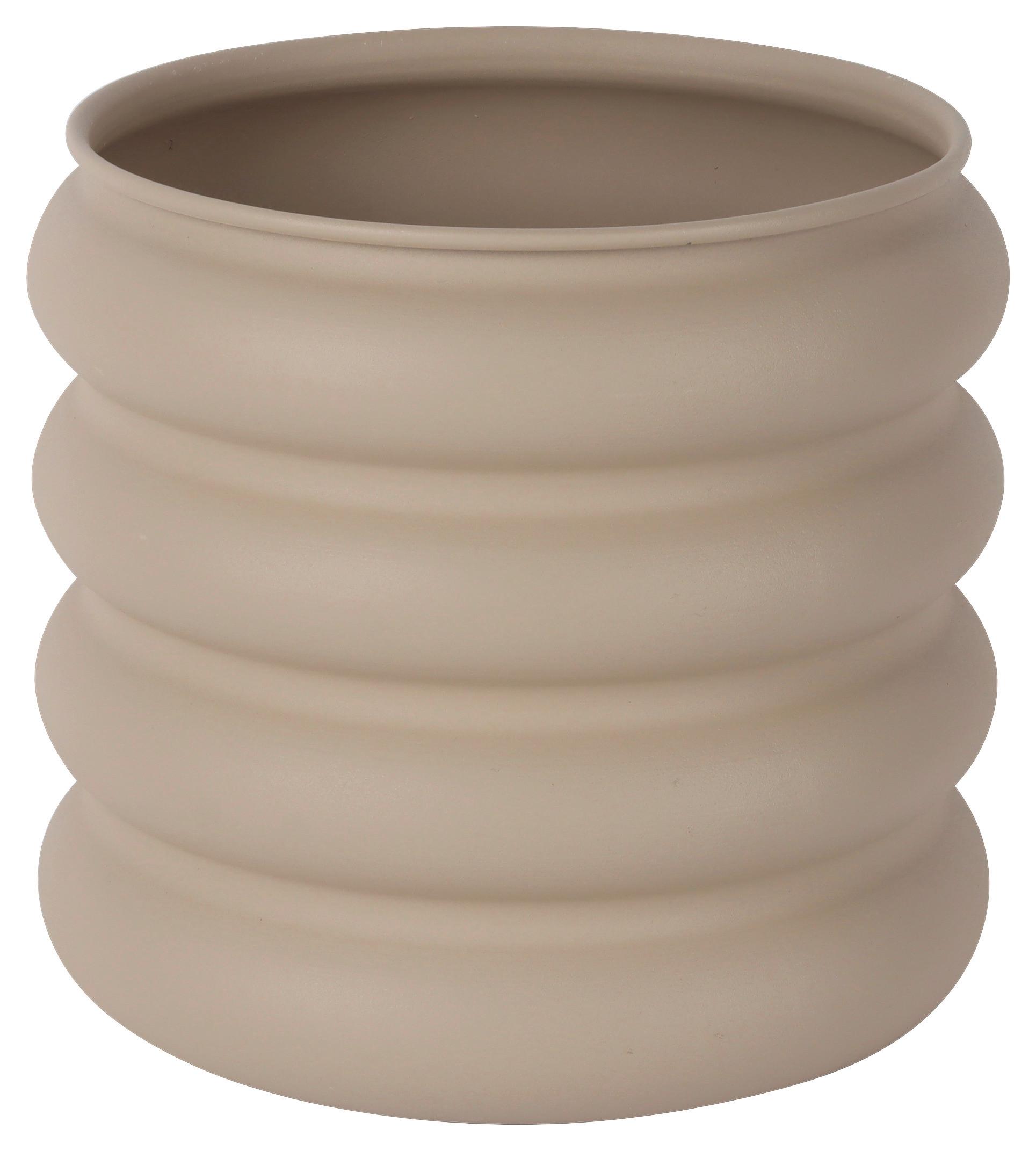 Obal na květináč CARLO - béžová, kov (23,3/25/23,5cm) - Mömax