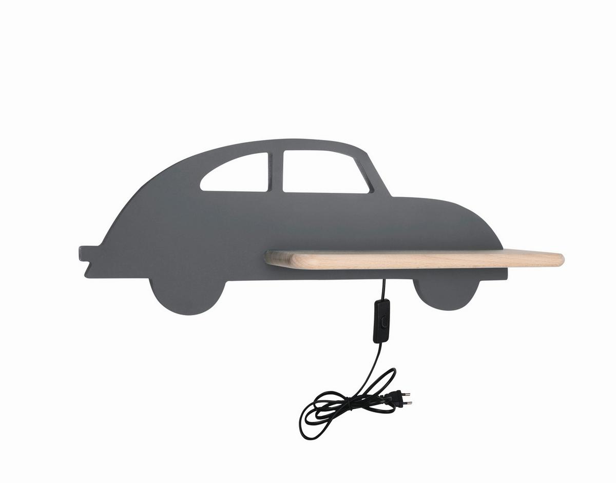 Kinderwandleuchte 21-85061 Car - Grau, Basics, Holz/Holzwerkstoff (43/12/15cm)