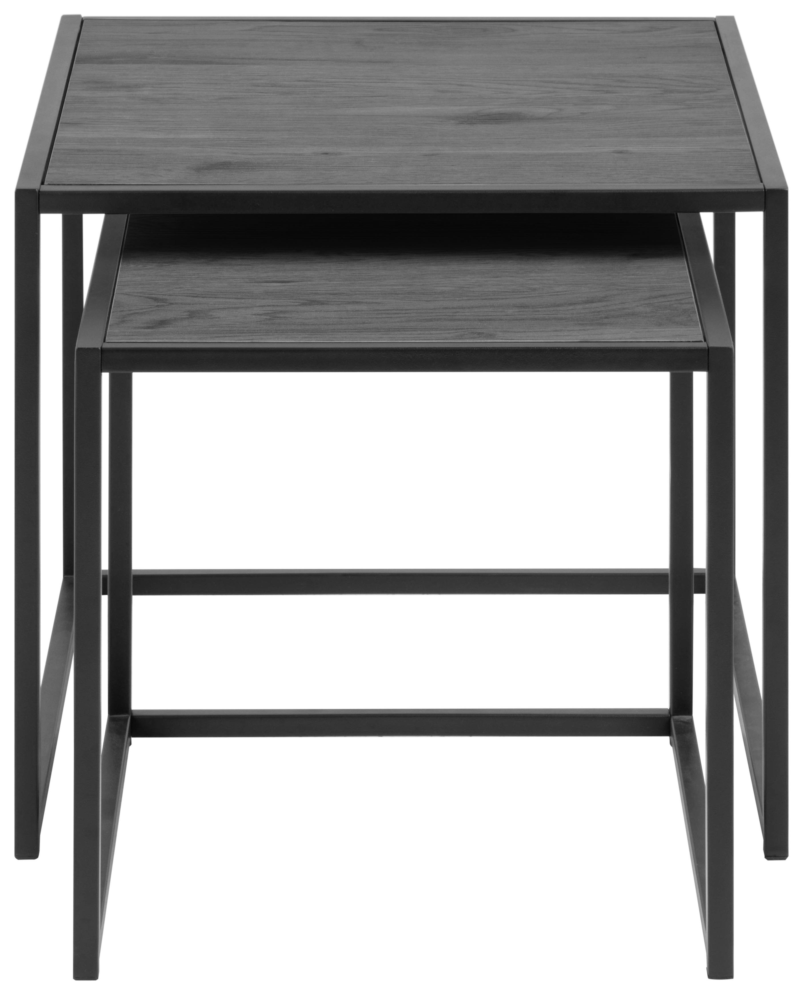 Sada Stolků Seaford Černá - černá, Trend, kov/kompozitní dřevo (50/45/50cm) - Carryhome