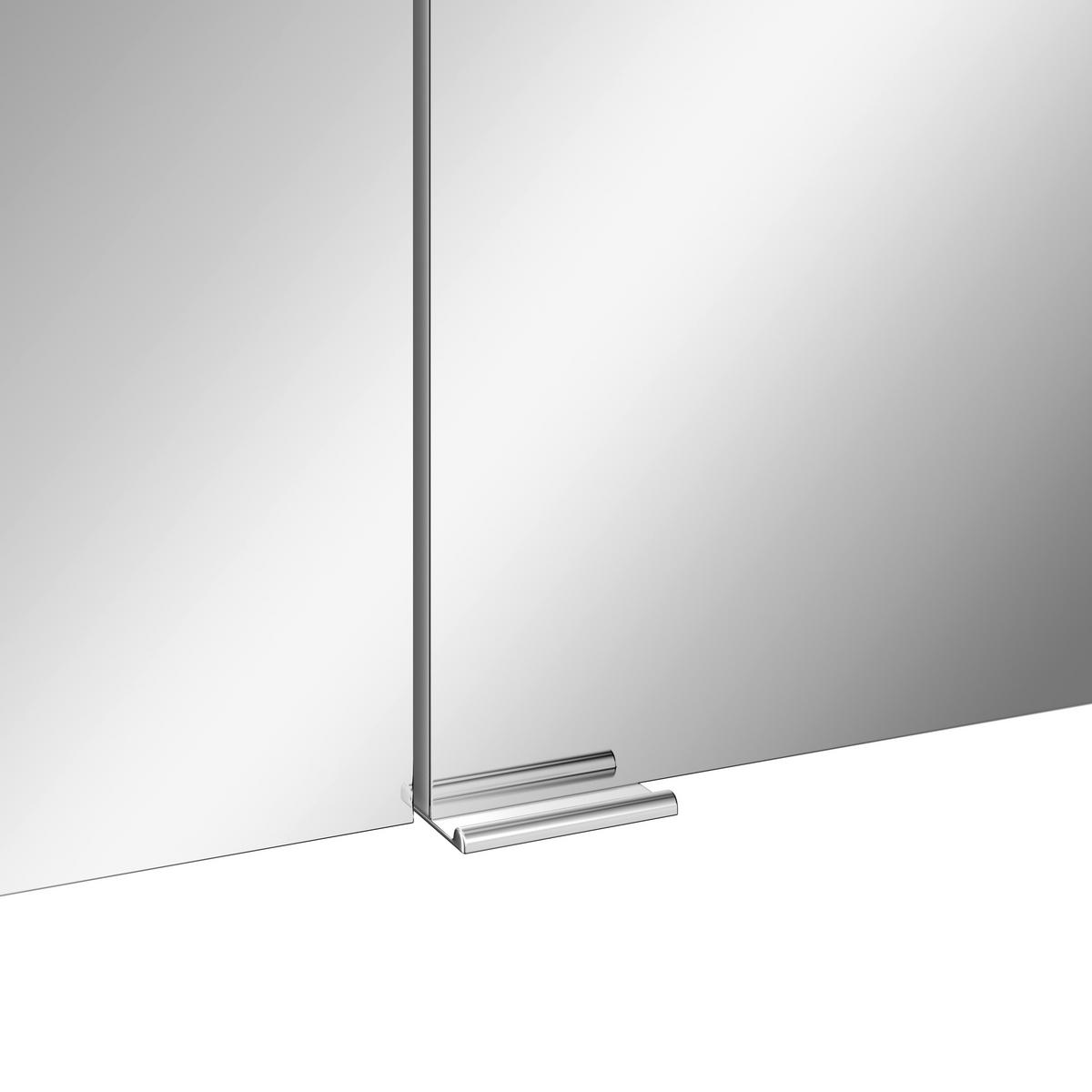 Spiegelschrank Marbella mit LED 3-türig BHT: 80x70x20 cm - Weiß, MODERN, Glas/Holzwerkstoff (80/70/20cm)