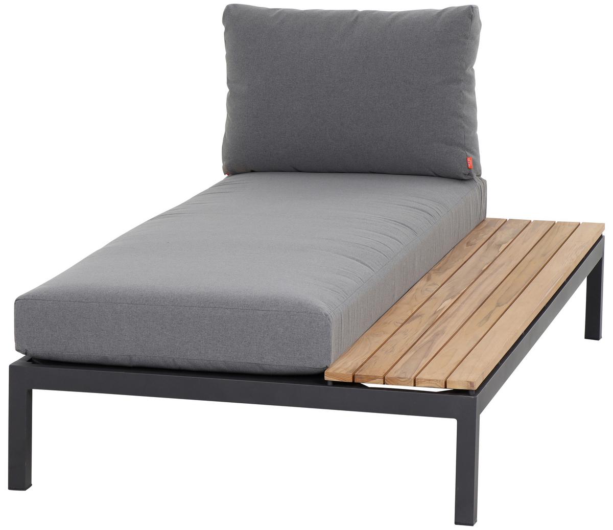 Loungegarnitur 5-Tlg Teakholz/Metall mit Kissen - Anthrazit/Grau, KONVENTIONELL, Holz/Textil (252/84/354cm) - Siena Garden