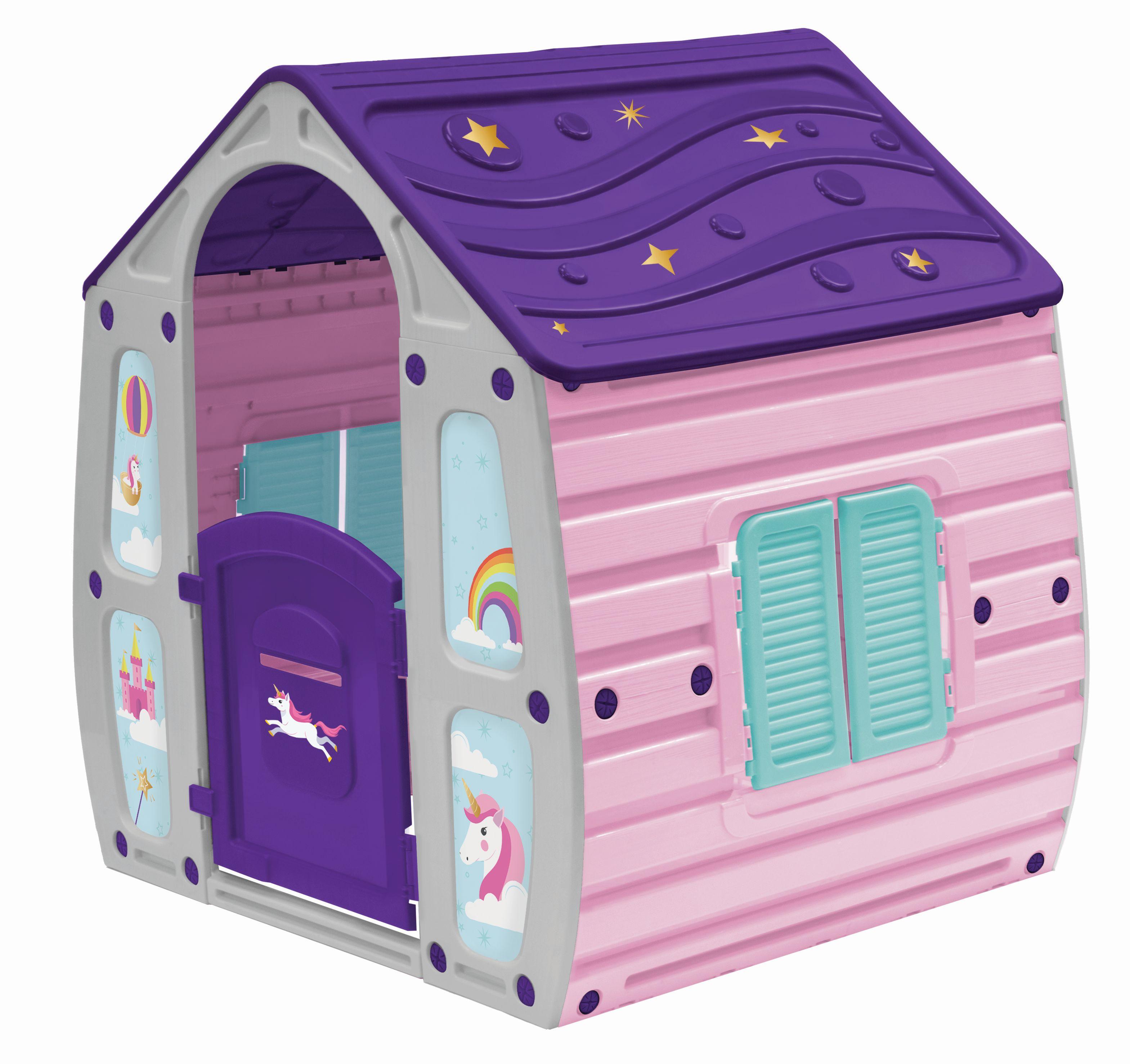 Spielhaus Lina - Pink/Pastellblau, KONVENTIONELL, Kunststoff (102/90/109cm) - BUNINO