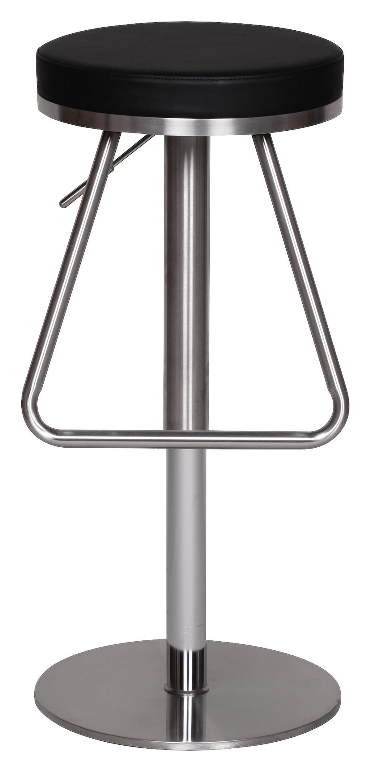 Barhocker höhenverstellbar und 360° drehbar Schwarz - Silberfarben/Schwarz, MODERN, Textil/Metall (39/54/39cm) - MID.YOU