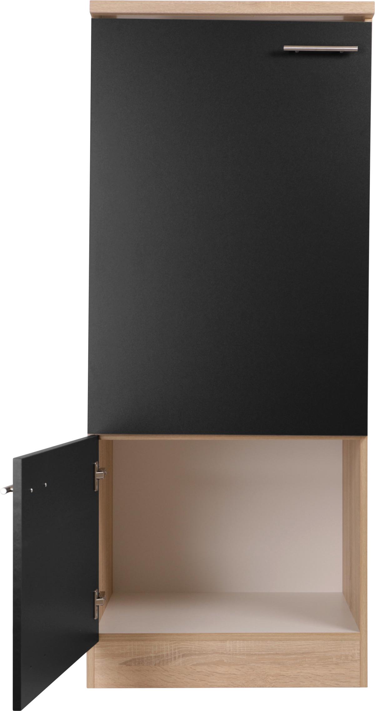 Geräteumbauschrank Merle Schwarz, Eiche Dekor B: 60 cm - Eichefarben/Schwarz, Basics, Holzwerkstoff (60/144,8/60cm) - Respekta