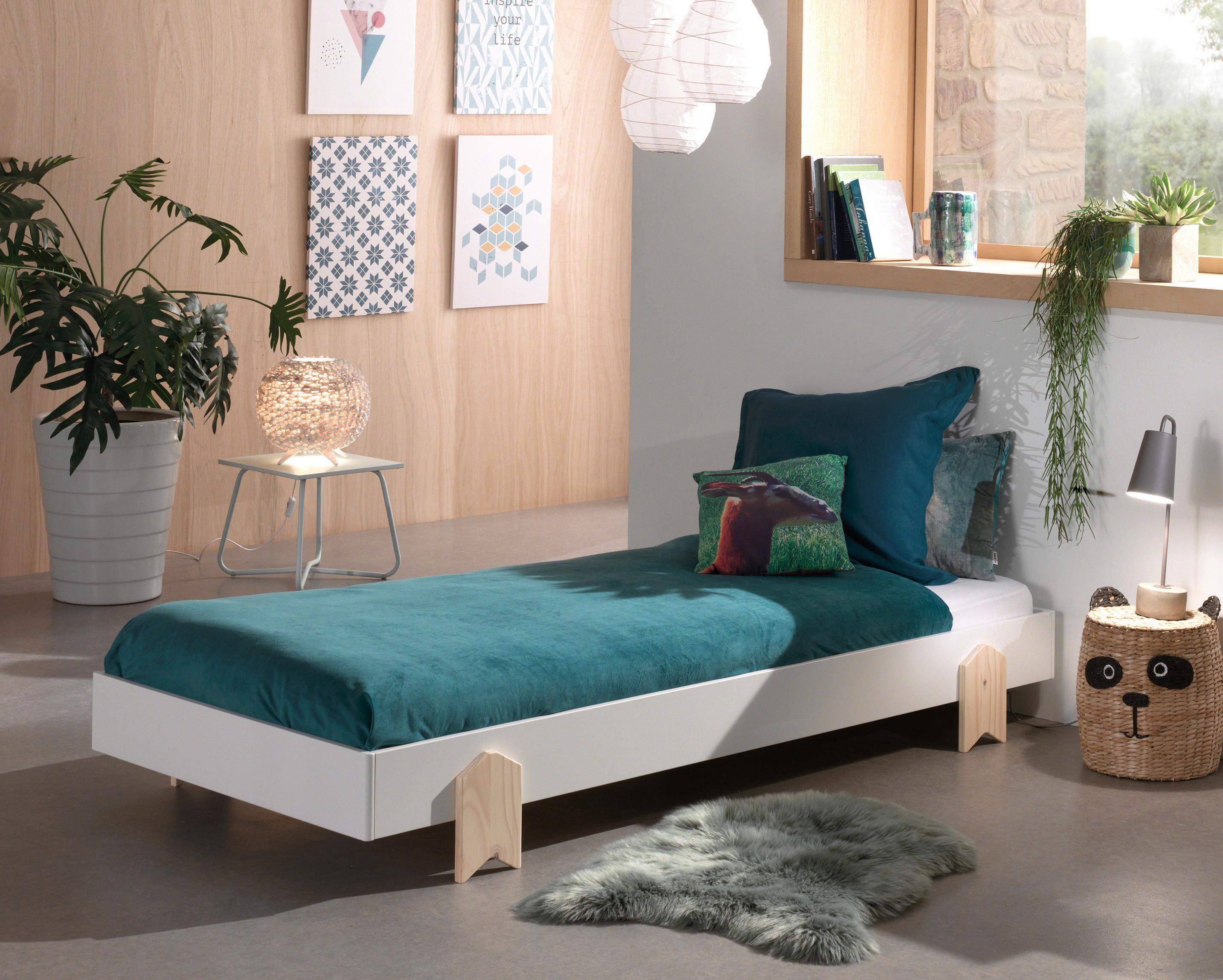 Posteľ pre deti a mládež MODULO biela - biela, Modern, drevo/kompozitné drevo (90/200cm) - MID.YOU