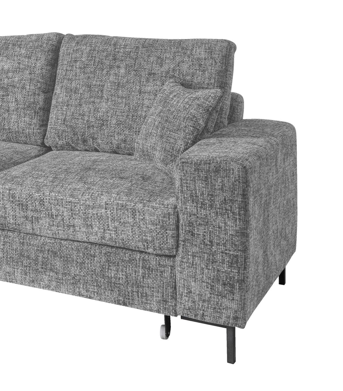 Eckschlafsofa Zona Silberfarben S: 143x237 Cm - Silberfarben/Schwarz, KONVENTIONELL, Textil (143/237cm) - Livetastic