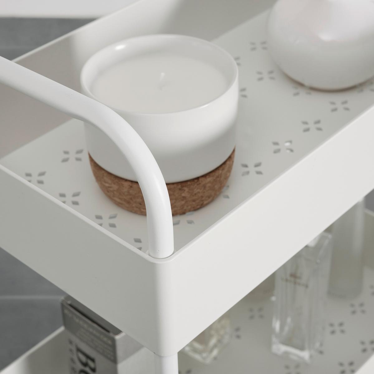 Regál na kolieskach SANDRO biely - biela, Modern, kov/plast (40/72/22cm) - P & B