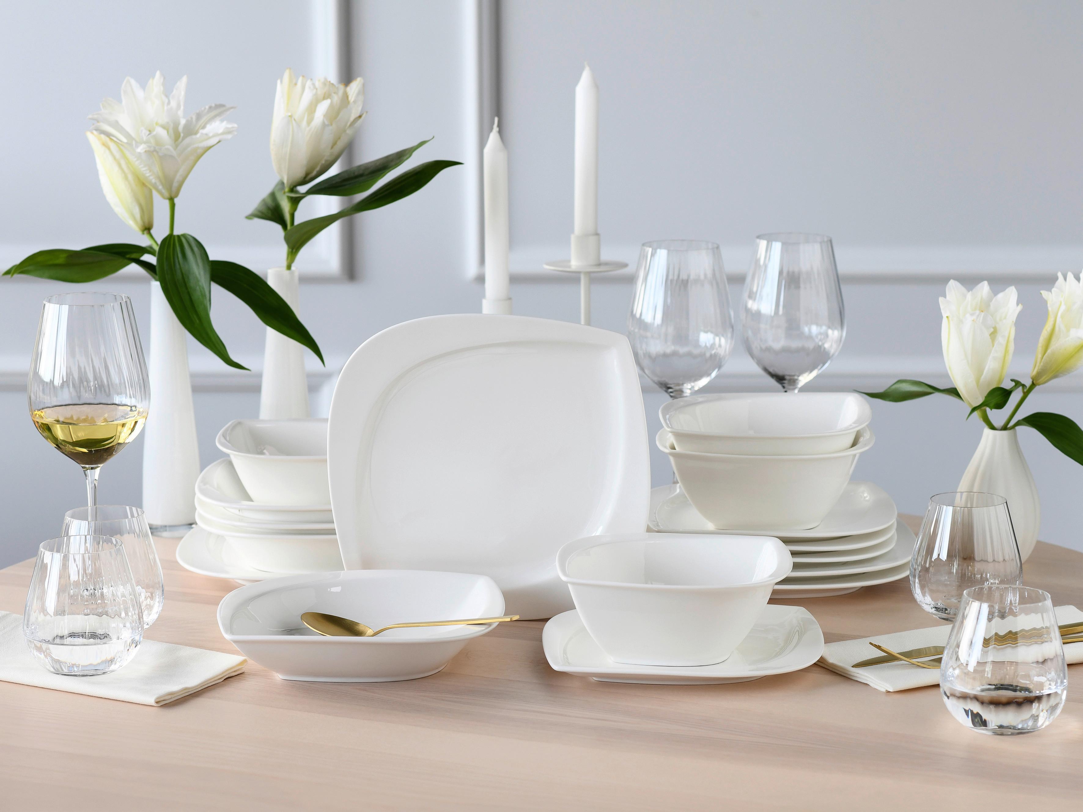 Kombiservice Melbourne Weiß 16-Tlg - Weiß, Basics, Keramik - Creatable