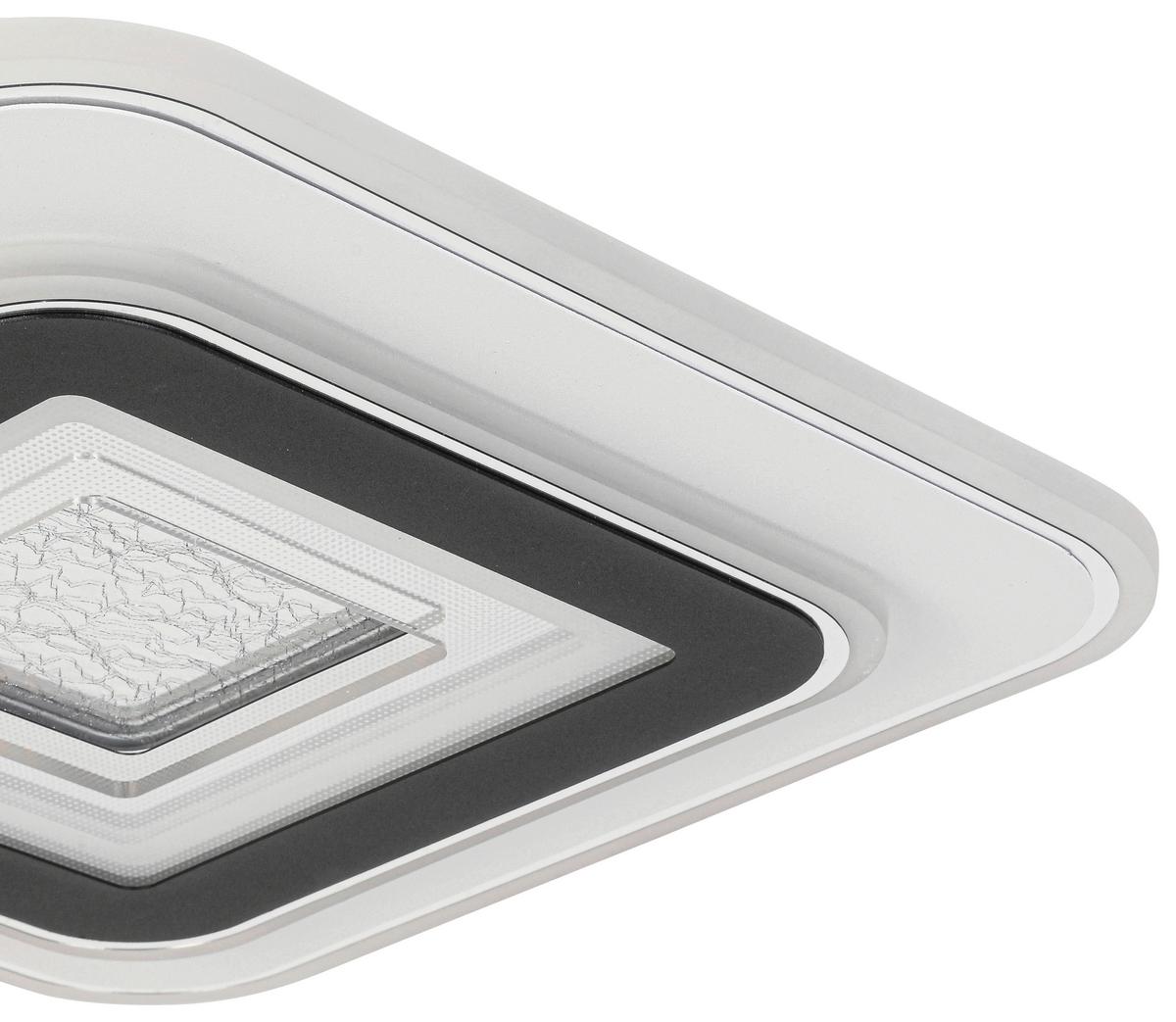 LED-Deckenleuchte Hil - Chromfarben/Schwarz, MODERN, Kunststoff/Metall (35/35/4,2cm) - Luca Bessoni