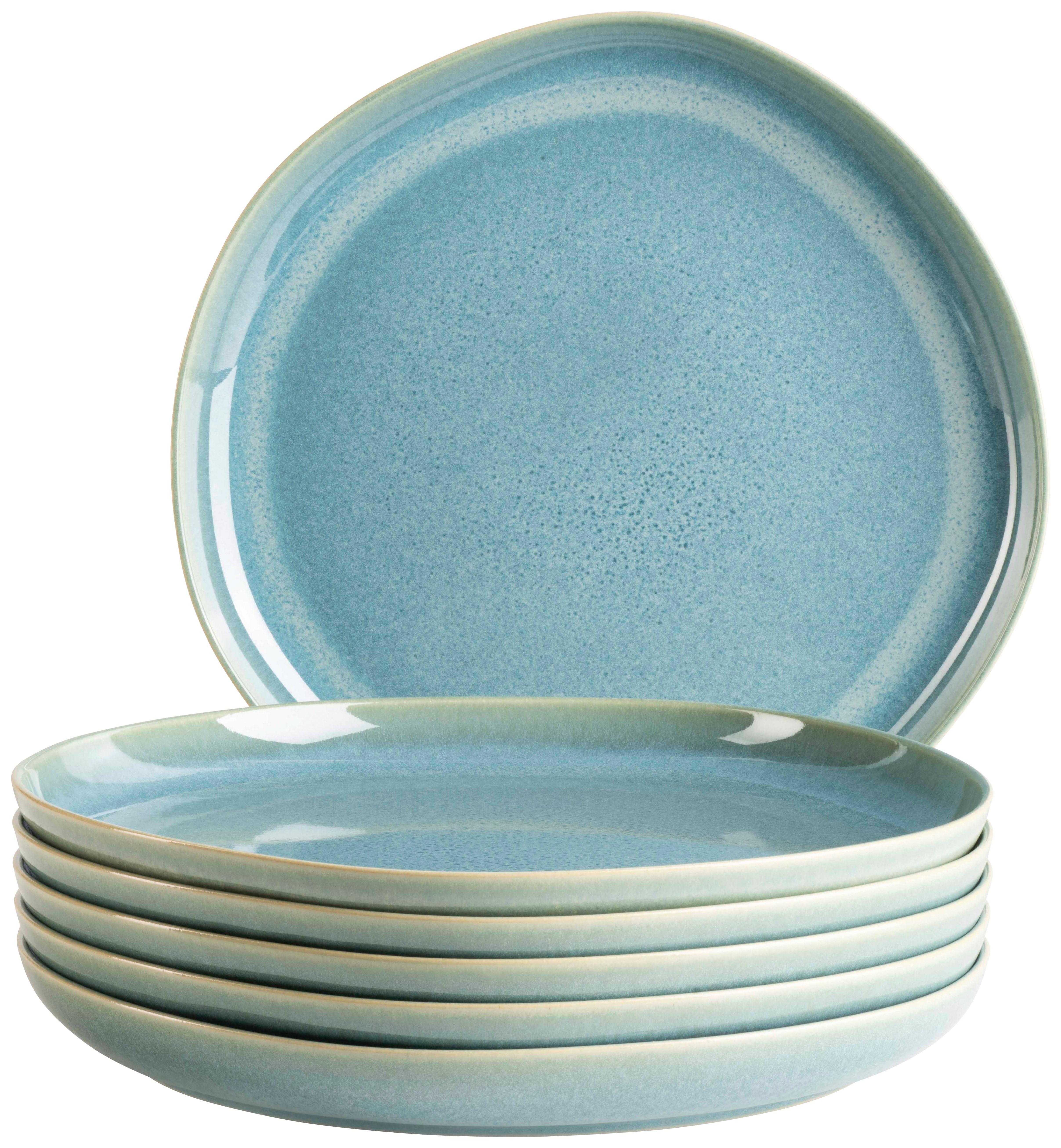 Tellerset Cordelia Grün, 6-teilig - Grün, Trend, Keramik (27cm) - Mäser