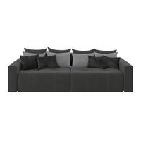 Big Sofa mit Schlaffunktion + Bettkasten Hanna B: 280 cm - Schwarz/Grau, MODERN, Textil (280/87/145cm)