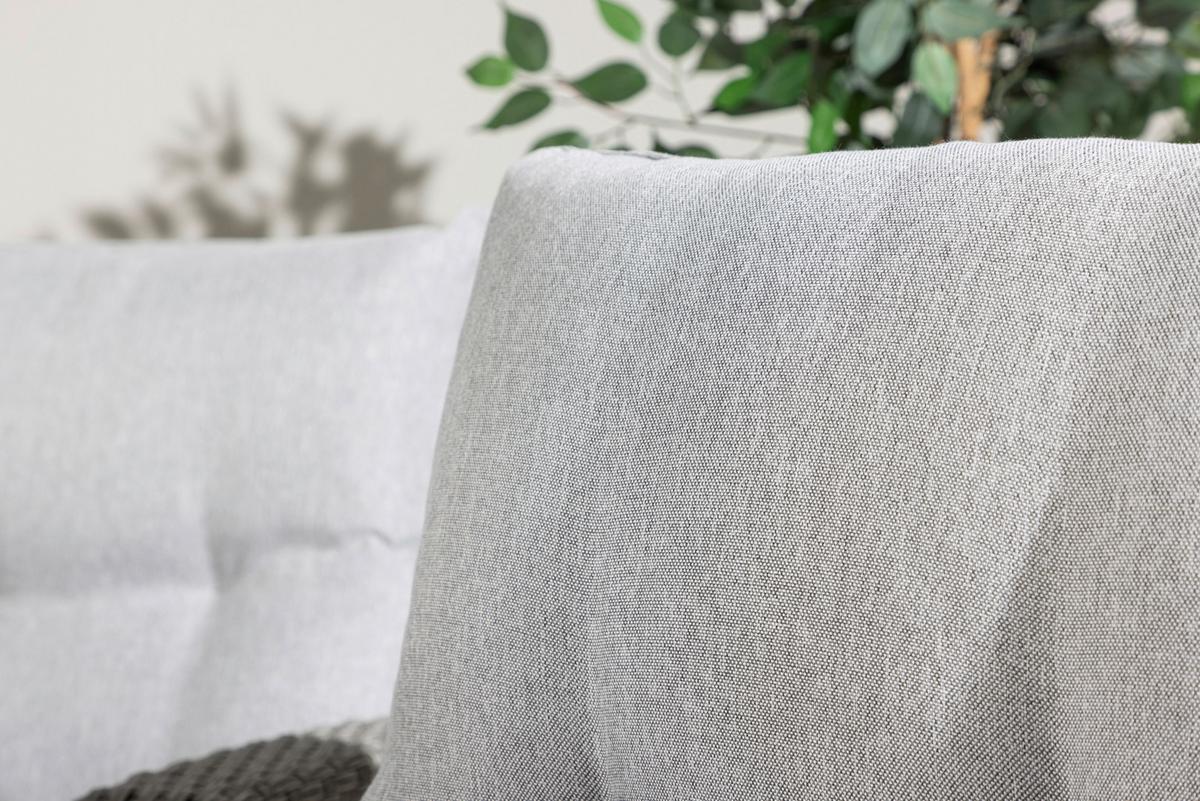 Loungegarnitur 4-Tlg Brentwood aus Kunststoff/Glas mit Kissen - Grau, KONVENTIONELL, Glas/Kunststoff - Gardenson