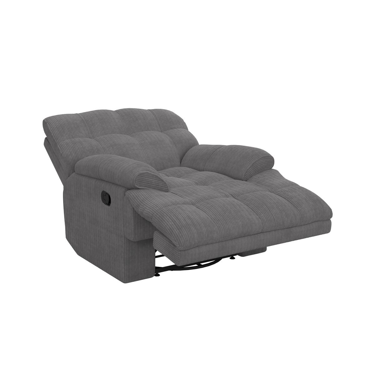 Relaxační křeslo NATALIE, tmavě šedé - černá/tmavě šedá, Moderní, kov/dřevo (98/94/106cm) - Bessagi Home