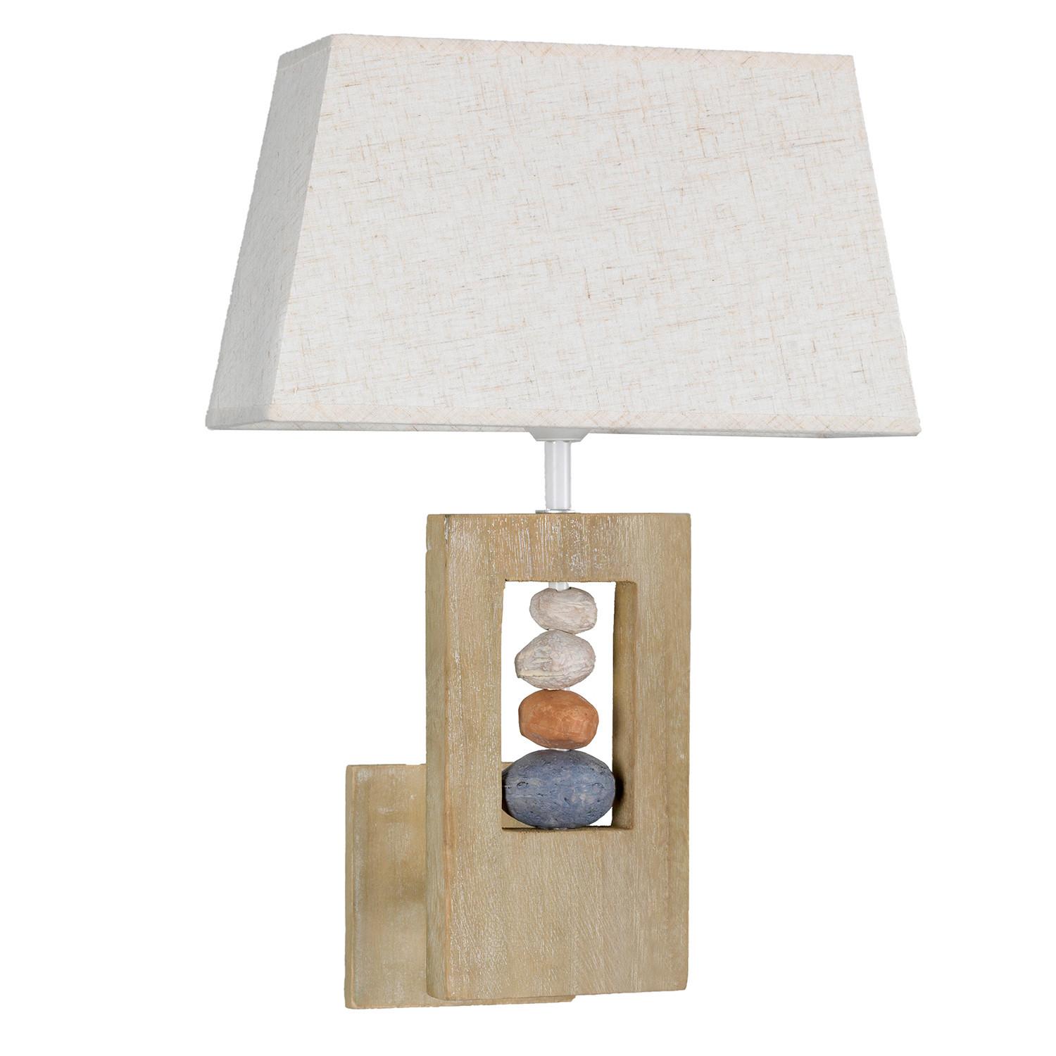 Wandleuchte 4849/Ap - Beige, Natur, Holz/Textil (30/48/18cm)