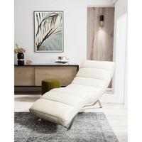 Relaxliege Swing Silver Weiß B: 65 cm - Silberfarben/Weiß, Design, Textil (65/65-95/171cm) - Livetastic