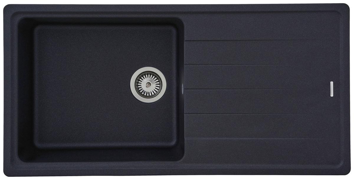 Spüle Respekta Stein Bxt: 100x50 cm - Schwarz, Trend, Stein (100/18,5/50cm) - Respekta